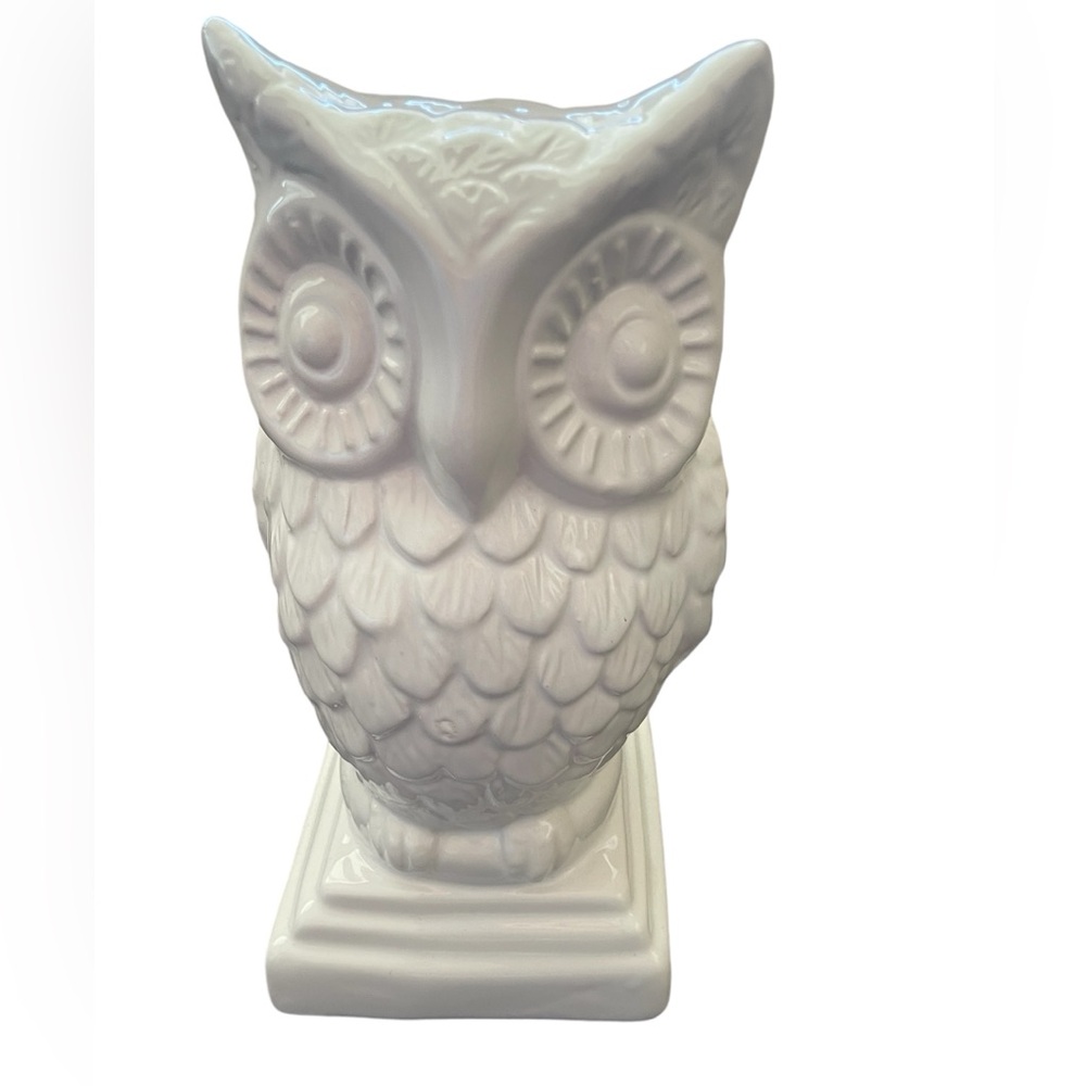 White Owl Ceramic Figurine